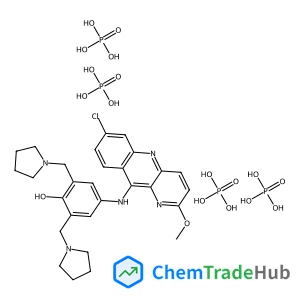 4-[(7-chloro-2-methoxybenzo[b][1,5]naphthyridin-10-yl)amino]-2,6-bis(pyrrolidin-1-ylmethyl)phenol;phosphoric acid