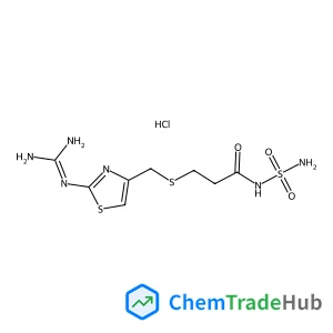3-{[(2-Carbamimidamido-1,3-thiazol-4-yl)methyl]sulfanyl}-N-sulfamoylpropanamide hydrochloride (1:1)