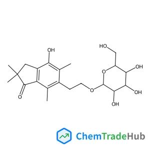 2-(7-Hydroxy-2,2,4,6-tetramethyl-3-oxo-2,3-dihydro-1H-inden-5-yl)ethyl beta-D-glucopyranoside 2-(7-Hydroxy-2,2,4,6-tetramethyl-3-oxo-2,3-dihydro-1H-inden-5-yl)ethyl beta-D-glucopyranoside