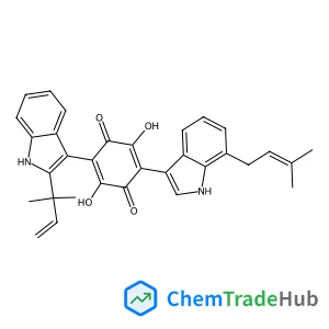 2,5-Dihydroxy-3-[2-(2-methyl-3-buten-2-yl)-1H-indol-3-yl]-6-[7-(3-methyl-2-buten-1-yl)-1H-indol-3-yl]-1,4-benzoquinone