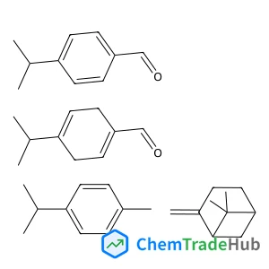 (1S,5S)-6,6-dimethyl-2-methylene-norpinane; 4-isopropylbenzaldehyde; 4-isopropylcyclohexa-1,4-diene-1-carbaldehyde; 1-isopropyl-4-methyl-benzene