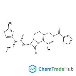 (6R,7R)-7-{[(2Z)-2-(2-Amino-1,3-thiazol-4-yl)-2-(methoxyimino)acetyl]amino}-3-[(2-furoylsulfanyl)methyl]-8-oxo-5-thia-1-azabicyclo[4.2.0]oct-2-ene-2-carboxylic acid