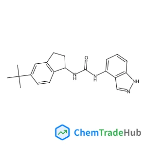 1-(1H-Indazol-4-yl)-3-[(1R)-5-(2-methyl-2-propanyl)-2,3-dihydro-1H-inden-1-yl]urea