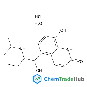 2(1H)-Quinolinone,8-hydroxy-5-[(1R,2S)-1-hydroxy-2-[(1-methylethyl)amino]butyl]-, hydrochloride,hydrate (2:2:1), rel-