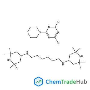 N1,N6-Bis(2,2,6,6-tetramethylpiperidin-4-yl)hexane-1,6-diamine compound with 4-(4,6-dichloro-1,3,5-triazin-2-yl)morpholine(Poly)