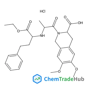 (3S)-2-[(2S)-2-[[(2S)-1-ethoxy-1-oxo-4-phenylbutan-2-yl]amino]propanoyl]-6,7-dimethoxy-3,4-dihydro-1H-isoquinoline-3-carboxylic acid;hydrochloride