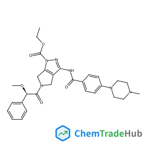 Ethyl 5-[(2R)-2-methoxy-2-phenylacetyl]-3-{[4-(4-methyl-1-piperazinyl)benzoyl]amino}-5,6-dihydropyrrolo[3,4-c]pyrazole-1(4H)-carboxylate
