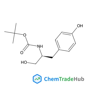 2-Methyl-2-propanyl [(2S)-1-hydroxy-3-(4-hydroxyphenyl)-2-propanyl]carbamate structure
