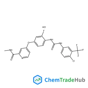 4-[4-({[4-Chloro-3-(trifluoromethyl)phenyl]carbamoyl}amino)-3-fluorophenoxy]-N-methyl-2-pyridinecarboxamide hydrochloride (1:1)