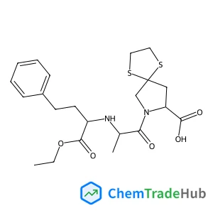 (8S)-7-[(2S)-2-{[(2S)-1-Ethoxy-1-oxo-4-phenyl-2-butanyl]amino}propanoyl]-1,4-dithia-7-azaspiro[4.4]nonane-8-carboxylic acid (non-preferred name)