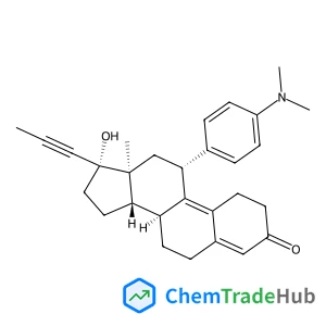 (8S,11R,13S,14S,17S)-11-[4-(Dimethylamino)phenyl]-17-hydroxy-13-methyl-17-(1-propyn-1-yl)-1,2,6,7,8,11,12,13,14,15,16,17-dodecahydro-3H-cyclopenta[a]phenanthren-3-one (non-preferred name)