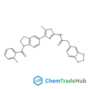 2-(1,3-Benzodioxol-5-yl)-N-{5-methyl-4-[1-(2-methylbenzoyl)-2,3-dihydro-1H-indol-5-yl]-1,3-thiazol-2-yl}acetamide