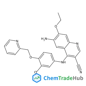 6-Amino-4-{[3-chloro-4-(2-pyridinylmethoxy)phenyl]amino}-7-ethoxy-3-quinolinecarbonitrile