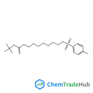 2-Methyl-2-propanyl 3-[2-(2-{[(4-methylphenyl)sulfonyl]oxy}ethoxy)ethoxy]propanoate structure