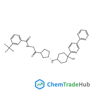 N-{2-[(3S)-3-({4-Hydroxy-4-[5-(2-pyrimidinyl)-2-pyridinyl]cyclohexyl}amino)-1-pyrrolidinyl]-2-oxoethyl}-3-(trifluoromethyl)benzamide