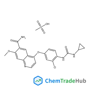 4-{3-Chloro-4-[(cyclopropylcarbamoyl)amino]phenoxy}-7-methoxy-6-quinolinecarboxamide methanesulfonate (1:1)