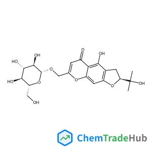 [(2S)-4-Hydroxy-2-(2-hydroxy-2-propanyl)-5-oxo-2,3-dihydro-5H-furo[3,2-g]chromen-7-yl]methyl beta-D-glucopyranoside