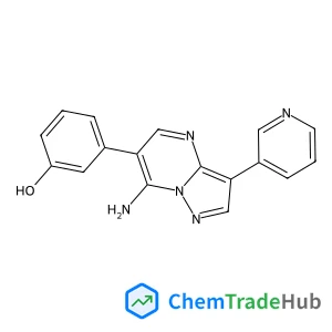 3-[7-Amino-3-(3-pyridinyl)pyrazolo[1,5-a]pyrimidin-6-yl]phenol structure