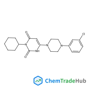 6-[4-(3-Chlorophenyl)-1-piperazinyl]-3-cyclohexyl-2,4(1H,3H)-pyrimidinedione