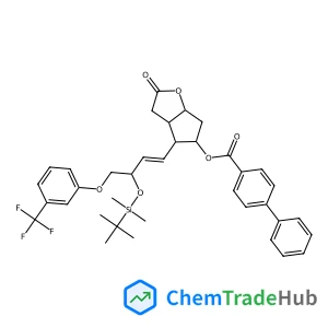 (3aR,4R,5R,6aS)-4-((R,E)-3-((tert-Butyldimethylsilyl)oxy)-4-(3-(trifluoromethyl)phenoxy)but-1-en-1-yl)-2-oxohexahydro-2H-cyclopenta[b]furan-5-yl [1,1'-biphenyl]-4-carboxylate
