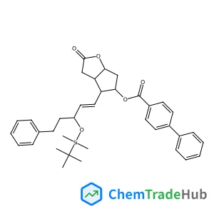 (3AR,4R,5R,6aS)-4-((S,E)-3-((tert-Butyldimethylsilyl)oxy)-5-phenylpent-1-en-1-yl)-2-oxohexahydro-2H-cyclopenta[b]furan-5-yl [1,1'-biphenyl]-4-carboxylate