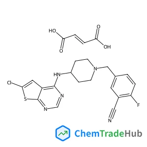 5-({4-[(6-Chlorothieno[2,3-d]pyrimidin-4-yl)amino]-1-piperidinyl}methyl)-2-fluorobenzonitrile (2E)-2-butenedioate (1:1)