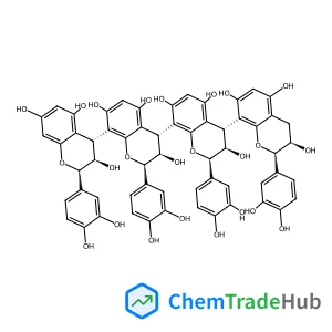 (2R,2'R,2''R,2'''R,3R,3'R,3''R,3'''R,4R,4'R,4''S)-2,2',2'',2'''-Tetrakis(3,4-dihydroxyphenyl)-3,3',3'',3''',4,4',4'',4'''-octahydro-2H,2'H,2''H,2'''H-4,8':4',8'':4'',8'''-quaterchromene-3,3',3'',3''',
5,5',5'',5''',7,7',7'',7'''-dodecol