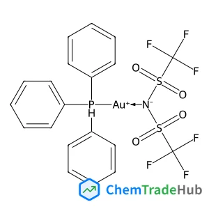 {1,1,1-Trifluoro-N-[(trifluoromethyl)sulfonyl]methanesulfonamidato-kappaN}gold - triphenylphosphine (1:1)
