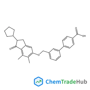3'-{[(2-Cyclopentyl-6,7-dimethyl-1-oxo-2,3-dihydro-1H-inden-5-yl)oxy]methyl}-4-biphenylcarboxylic acid