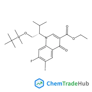 Ethyl 1-[(2S)-1-{[dimethyl(2-methyl-2-propanyl)silyl]oxy}-3-methyl-2-butanyl]-7-fluoro-6-iodo-4-oxo-1,4-dihydro-3-quinolinecarboxylate