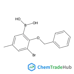 [2-(Benzyloxy)-3-bromo-5-methylphenyl]boronic acid structure