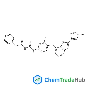 N-[(3-Fluoro-4-{[2-(1-methyl-1H-imidazol-4-yl)thieno[3,2-b]pyridin-7-yl]oxy}phenyl)carbamothioyl]-2-phenylacetamide