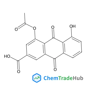 4-Acetoxy-5-hydroxy-9,10-dioxo-9,10-dihydro-2-anthracenecarboxylic acid