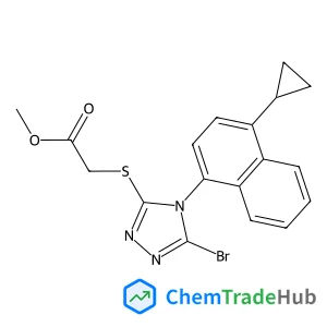 Methyl {[5-bromo-4-(4-cyclopropyl-1-naphthyl)-4H-1,2,4-triazol-3-yl]sulfanyl}acetate