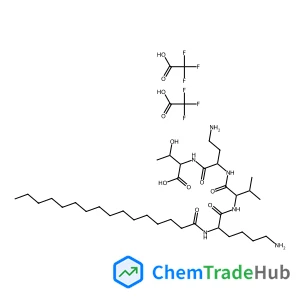 N~2~-Palmitoyl-L-lysyl-N-[(2S)-4-amino-1-{[(1S,2R)-1-carboxy-2-hydroxypropyl]amino}-1-oxo-2-butanyl]-L-valinamide trifluoroacetate (1:2)
