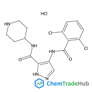 4-(2,6-dichlorobenzamido)-N-(piperidin-4-yl)-1H-pyrazole-3-carboxamide hydrochloride