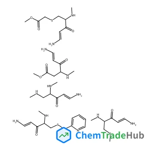 1-Amino-4,5-bis(methylamino)pent-1-en-3-one;1-amino-4-(methylamino)-5-methylsulfanylpent-1-en-3-one;1-amino-4-(methylamino)-5-(pyridin-2-yldisulfanyl)pent-1-en-3-one;methyl 6-amino-3-(methylamino)-4-oxohex-5-enoate;methyl 2-[5-amino-2-(methylamino)-3-oxopent-4-enyl]sulfanylacetate