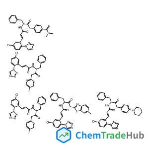 3-[5-chloro-2-(tetrazol-1-yl)phenyl]-N-[4-(6-methyl-1,3-benzothiazol-2-yl)-3-oxo-1-phenylbutan-2-yl]prop-2-enamide;3-[5-chloro-2-(tetrazol-1-yl)phenyl]-N-[4-(4-methylphenyl)-3-oxo-1-phenylbutan-2-yl]prop-2-enamide;3-[5-chloro-2-(tetrazol-1-yl)phenyl]-N-[4-(5-methylpyridin-2-yl)-3-oxo-1-phenylbutan-2-yl]prop-2-enamide;3-[5-chloro-2-(tetrazol-1-yl)phenyl]-N-[3-oxo-1-phenyl-4-(4-piperidin-1-ylphenyl)butan-2-yl]prop-2-enamide;4-[3-[3-[5-chloro-2-(tetrazol-1-yl)phenyl]prop-2-enoylamino]-2-oxo-4-phenylbutyl]-N,N-dimethylbenzamide