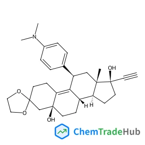 (5R,8S,11R,13S,14S,17R)-11-[4-(Dimethylamino)phenyl]-17-ethynyl-13-methyl-1,2,6,7,8,11,12,13,14,15,16,17-dodecahydrospiro[cyclopenta[a]phenanthrene-3,2'-[1,3]dioxolane]-5,17(4H)-diol