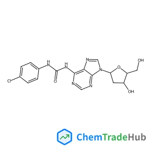 1-(4-Chlorophenyl)-3-(9-((2R,4S,5R)-4-hydroxy-5-(hydroxymethyl)tetrahydrofuran-2-yl)-9H-purin-6-yl)urea