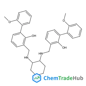 N,N'-Bis[3-(2-methoxyphenyl)-2-hydroxybenzyl](1R,2R)-1,2-cyclohexanediamine structure
