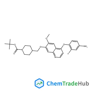 tert-Butyl 4-(((4-(4-amino-2-fluorophenoxy)-6-methoxyquinolin-7-yl)oxy)methyl)piperidine-1-carboxylate