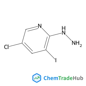 (5-chloro-3-iodo-2-pyridyl)hydrazine structure