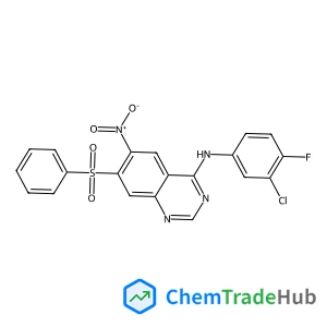 7-(benzenesulfonyl)-N-(3-chloro-4-fluorophenyl)-6-nitroquinazolin-4-amine