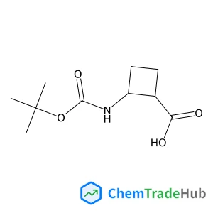 trans-2-{[(Tert-butoxy)carbonyl]amino}cyclobutane-1-carboxylic acid structure