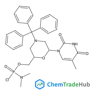 ((2S,6R)-6-(5-Methyl-2,4-dioxo-3,4-dihydropyrimidin-1(2H)-yl)-4-tritylmorpholin-2-yl)methyl dimethylphosphoramidochloridate