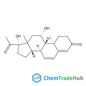 (11beta,13xi,17alpha)-11,17-Dihydroxypregna-4,6-diene-3,20-dione structure