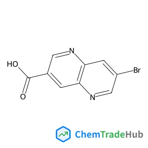 7-Bromo-1,5-naphthyridine-3-carboxylic acid structure