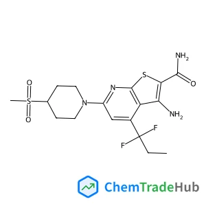 3-Amino-4-(1,1-difluoropropyl)-6-(4-methylsulfonylpiperidin-1-yl)thieno[2,3-b]pyridine-2-carboxamide