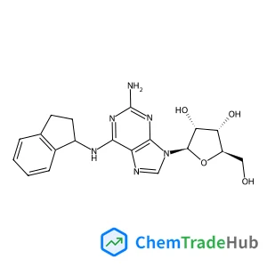 (2R,3R,4S,5R)-2-(2-Amino-6-((2,3-dihydro-1H-inden-1-yl)amino)-9H-purin-9-yl)-5-(hydroxymethyl)tetrahydrofuran-3,4-diol